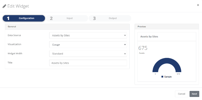 Dashboard visualization: gauge
