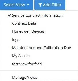 Select View menu with the Manage Views option